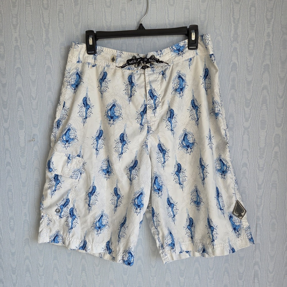 VTG Y2K MCD Mens 32" Board Shorts Swim Trunks Novelty Exotic Dancers Sexy Ladies